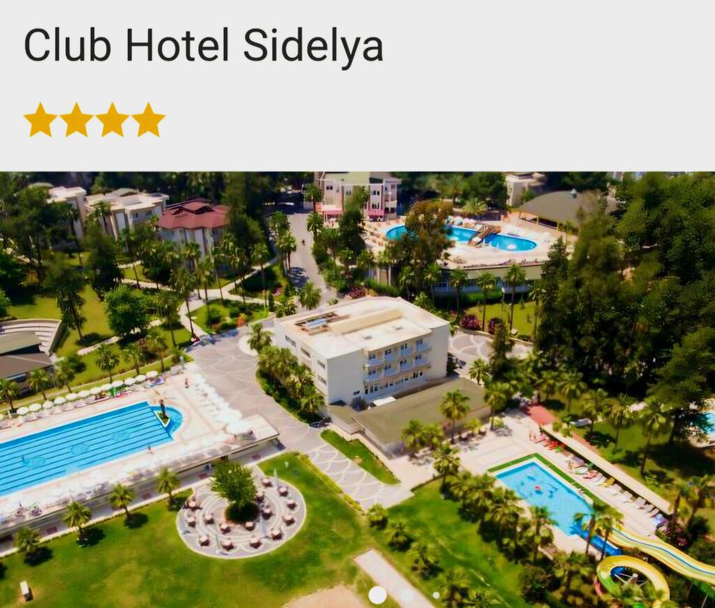 Beschreibung: Erleben Sie unvergessliche Tage im Club Hotel Sidelya, einem erstklassigen 4-Sterne-Hotel in der malerischen Region Colakli bei Side. Mit einer hervorragenden Bewertung von 8,9 und über 462 begeisterten Bewertungen ist dieses Hotel die ideale Wahl für Ihren nächsten Urlaub. Genießen Sie die direkte Strandlage, wo feiner Sand und kristallklares Wasser auf Sie warten.

Das Hotel bietet ein umfangreiches All-Inclusive-Angebot, das keine Wünsche offenlässt. Von köstlichen Speisen in den hoteleigenen Restaurants bis hin zu erfrischenden Getränken an den Bars – hier kommen Gourmets voll auf ihre Kosten. Für Familien gibt es einen Miniclub und einen Spielplatz, sodass auch die kleinen Gäste bestens betreut werden.

Entspannen Sie in der großzügigen Wellnesslandschaft mit Sauna und Dampfbad oder lassen Sie sich mit einer wohltuenden Massage verwöhnen. Sportbegeisterte können sich auf ein vielfältiges Sportangebot freuen, darunter Wassersportarten wie Windsurfen, Jetski und Kanu fahren, sowie klassische Sportarten wie Tennis, Basketball und Beach-Volleyball.

Die komfortablen Zimmer sind mit modernen Annehmlichkeiten ausgestattet, darunter Klimaanlage, Minibar und Balkon/Terrasse – perfekt für entspannte Abende mit Blick auf das Meer. WLAN ist im gesamten Hotel kostenlos verfügbar, sodass Sie auch im Urlaub immer connected bleiben können.

Sichern Sie sich jetzt Ihr Traumangebot: Fünf Tage für zwei Personen ab München bereits für 978,00 €! Buchen Sie schnell, denn die Preise steigen nach dem 01.06.2025. Stornierungen sind kostenfrei, sodass Sie ganz entspannt planen können. Ob für eine romantische Auszeit oder einen abenteuerlichen Familienurlaub – das Club Hotel Sidelya ist der perfekte Ort, um die Seele baumeln zu lassen und neue Energie zu tanken. Verpassen Sie nicht die Gelegenheit, unvergessliche Erinnerungen zu schaffen!