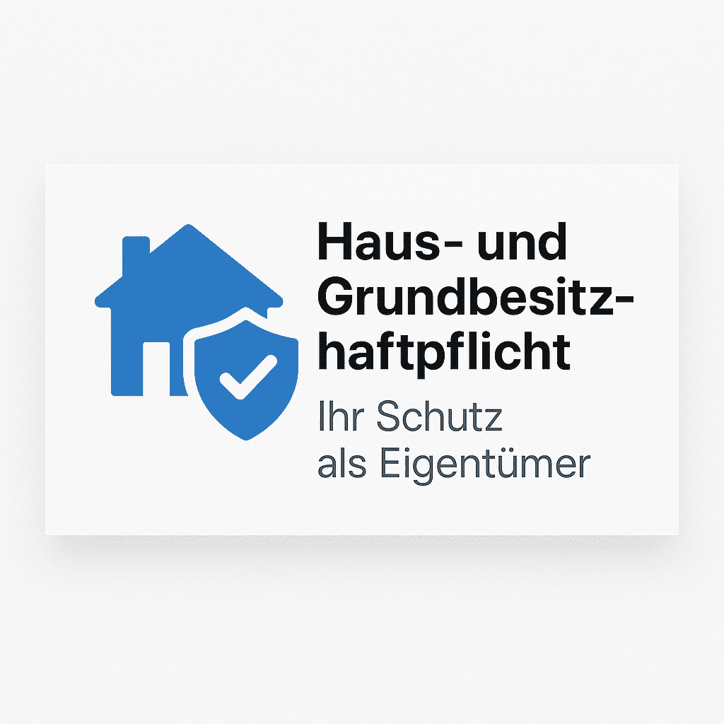 Haus- und Grundbesitzhaftpflichtversicherung Haus- und Grundbesitzhaftpflicht – Illustration eines Hauses mit Schutzschild als Symbol für Eigentümerschutz