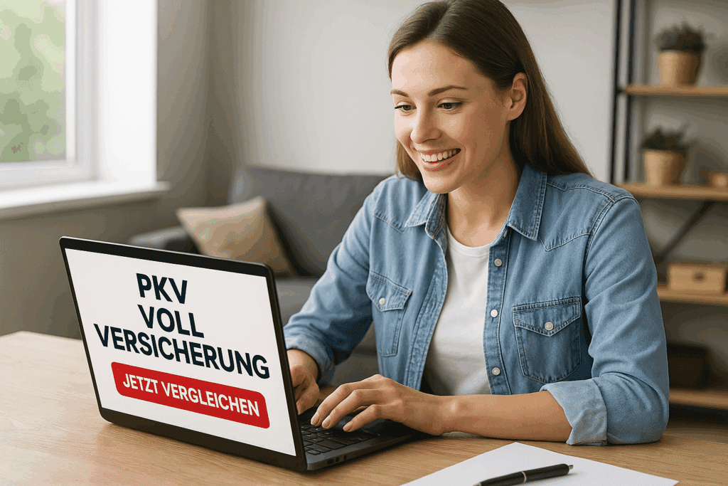 PKV Vollversicherung Junge Frau in Business-Outfit mit Dokumentenmappe – Symbol für informierte Wahl der PKV Vollversicherung